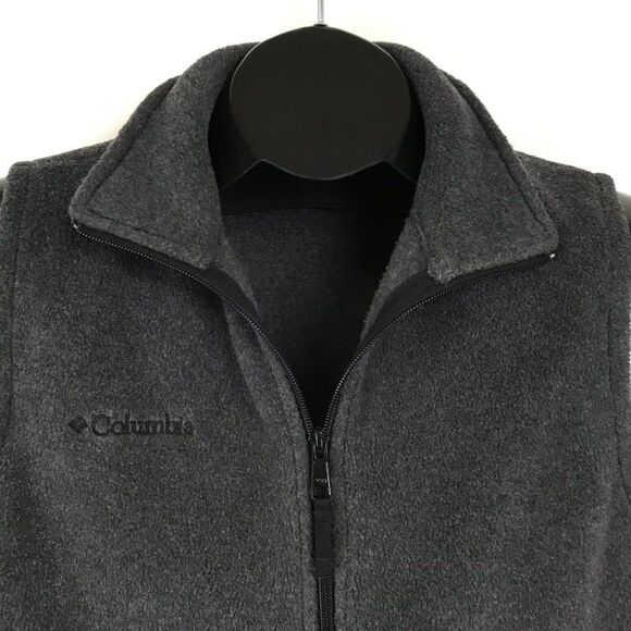 Columbia Full Zip Fleece Vest Women’s Size Medium Gray Pockets Outdoor Winter - Picture 4 of 13